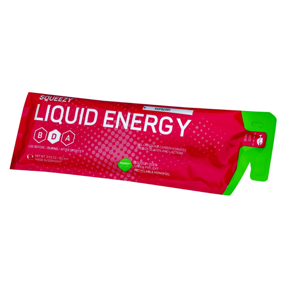 SQUEEZY Liquid Energy 60 ml - Bringebær