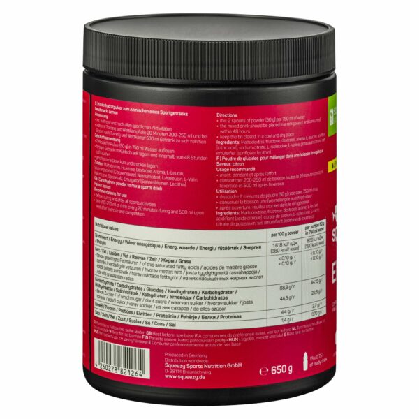 SQUEEZY Sportsdrikk BCAA 650 g - Sitron