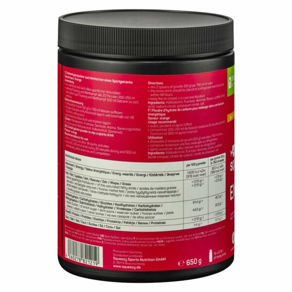 SQUEEZY Sportsdrikk 650 g – Appelsin