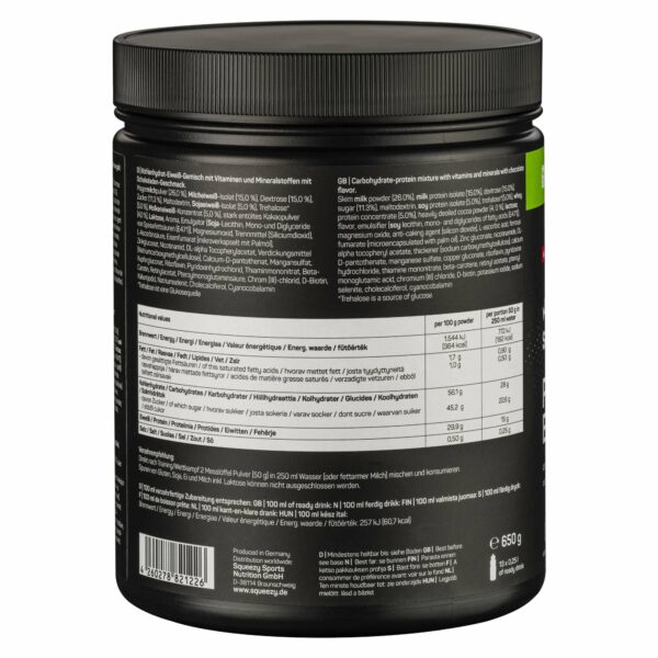 SQUEEZY Protein Energy Drink 650 g - Sjokolade