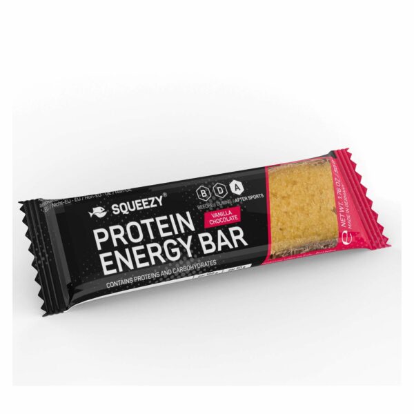 SQUEEZY Protein Energy Bar - 50 g - Vanilje/Sjokolade