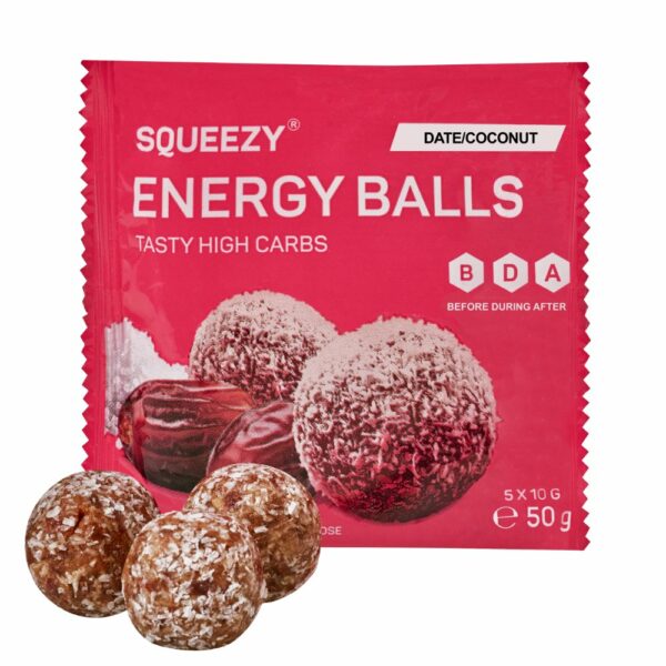 SQUEEZY Energy Balls 5x10 g - Dadler/Kokosnøtt