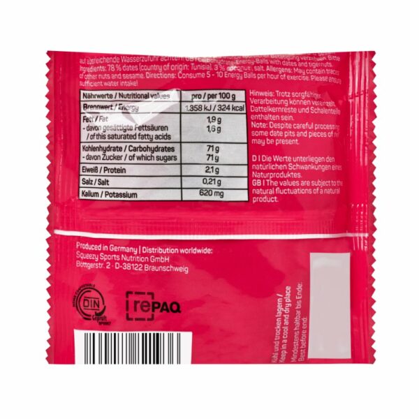 SQUEEZY Energy Balls 5x10 g - Dadler/Kokosnøtt